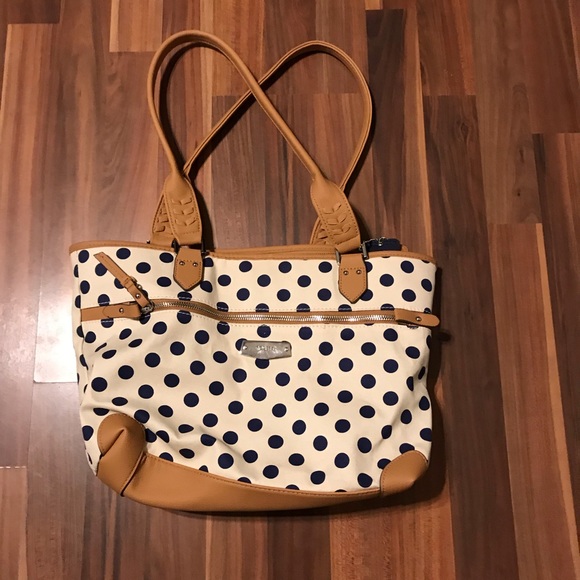 Rosetti Handbags - Rosetti off white and Blue Polka purse